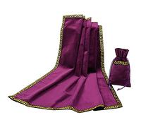BLESSUME Altar Tarot Tablecloth Divination Wicca Velvet Cloth with Tarot Pouch (Purple 1)