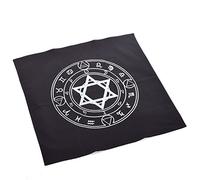 BLESSUME Altar Tarot Tablecloth Square Wicca Hexagram Tapestry, One Size (Black)