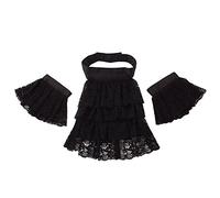 BLESSUME Black Lace Jabot Cuffs Victorian Costume Accessories, Big Black Jabot Cuffs Set