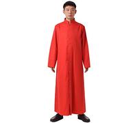 BLESSUME Catholic Cassock Church Priest Roman Robe Clergy Liturgical Vestments (2XL, Red)