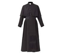 BLESSUME Catholic Cassock Priest Robe Long with Cincture Band Belt (L,Black Robe with Belt)