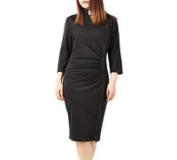 BLESSUME Catholic Church Women Clergy Tab Collar Dress Black Mass Bodycon Pencil Dress, Black 3, Small
