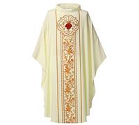 BLESSUME Celebrants Chasuble Mass Vestments Robe Costume (Beige, One Size)
