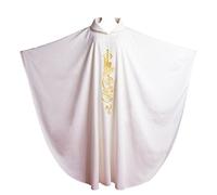 BLESSUME Chasuble Church Lamb Embroidered Priest Vestments Folding Collar White