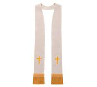 BLESSUME Church Clergy Pastor Cross Embroidered Stole (White 2)