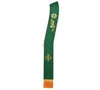BLESSUME Church Cleric IHS Reversible Stole Alpha Omega Deacon Stole (Green&Red)