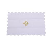 BLESSUME Church Mass Altar Cloth Purificator Cloth Cross Embroidery (White 3)