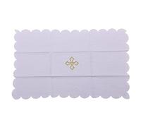 BLESSUME Church Mass Altar Cloth Purificator Cloth Cross Embroidery (White 4)
