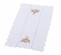 BLESSUME Church Mass Altar Cloth Purificator Cloth Cross Embroidery (White 6)