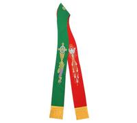 BLESSUME Church Pastor Reversible Stole with Tassels (Green & Red)