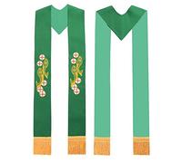 BLESSUME Church Stole Priest Embroidered Reversible Stole Multicolor (Pattern 2)(Size: One Size)
