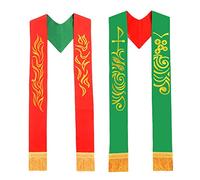 BLESSUME Church Stole Priest Embroidered Reversible Stole Multicolor (Red&Green #1) …