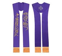 BLESSUME Church Stole Priest Embroidered Stole Single Pcs Purple
