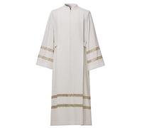 BLESSUME Clergy ALB Church Worship ALB Concelebration Vestments Robe, Ivory White, Large