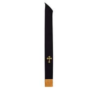 BLESSUME Clergy Black Stole Cross Embroidered 1pc - - One size