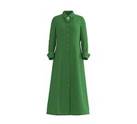 BLESSUME Clergy Cassock Robe Women Roman Minister Choir Pulpit Single Breasted Vestment (Green,S)