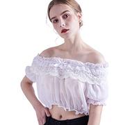 BLESSUME Dirndl Blouse Lolita Crop Top Puff Sleeve White