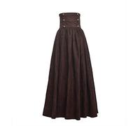 BLESSUME Gothic Lolita Steampunk High Waist Walking Skirt (S, Brown)