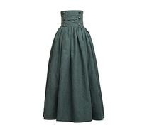 BLESSUME Gothic Lolita Steampunk High Waist Walking Skirt (XS, Green)