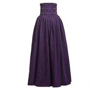 BLESSUME Gothic Lolita Steampunk High Waist Walking Skirt (XS, Purple)