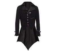 BLESSUME Gothic Victorian Tailcoat Steampunk VTG Coat Jacket Halloween Cosplay Costume (M, Black)