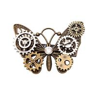 BLESSUME Gothic Women Steampunk Gear Wings Clock Butterfly Hat Lace Hair Clip Headwear (2)(Size: One Size)