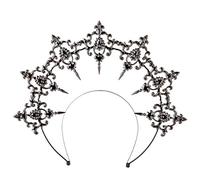 BLESSUME Halo Crown Mary Goddess Headband Women Halloween Costume Headpiece (Black 1), Black, 1 Count (Pack of 1)