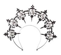 BLESSUME Halo Crown Mary Goddess Headband Women Halloween Costume Headpiece, Black 2, 1 Count (Pack of 1)