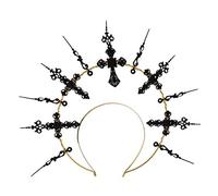 BLESSUME Halo Crown Mary Goddess Headband Women Halloween Costume Headpiece (Black)
