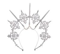 BLESSUME Halo Crown Mary Goddess Headband Women Halloween Costume Headpiece (Silver 10)