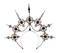 BLESSUME Halo Crown Mary Goddess Ladies Halloween Costume Headband (Black 3), Black, 1 unità (Confezione da 1)