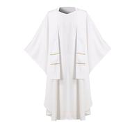 BLESSUME Hope/Spirit Church Priests Solid Chasuble Mass Vestments (White-Without Colla)