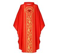 BLESSUME Klerus Measuring Robe Church Pastor Exhibition Gown Celebrant Robe Costume (Red)