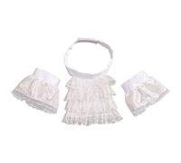 BLESSUME Lace White Jabot Cuffs, M, Little White Jabot Cuffs Set