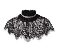 BLESSUME Lolita Neck Collar Elizabethan Ruff Gothic Lace Neck Ruff Collar (Black 2)