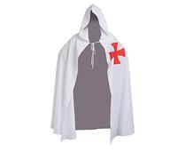 BLESSUME Medieval Knights Costume Cape Medieval Cloak with Cross (Templar Knight)