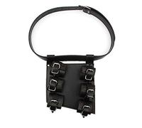 BLESSUME Medieval Rapier Frog Holster with Belt Cross Lacing Holder Belt for 3 Swords (Black 02)