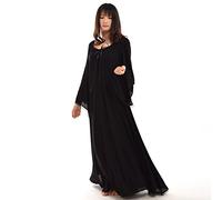 BLESSUME Medieval Renaissance Dress Faire Celtic Chemise Under Dress (Black, L)