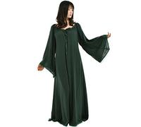 BLESSUME Medieval Renaissance Dress Faire Celtic Chemise Under Dress (Green, L)