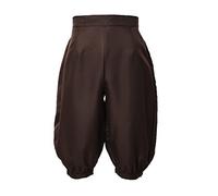 BLESSUME Medieval Trousers Renaissance Pirate Viking Pants Men Fancy Costume (M,Brown)