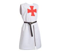 BLESSUME Medieval Tunic Knight Costume Crusader Cospaly, One Size (White 1)