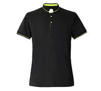 BLESSUME Men's Clergy Polo Shirt with Free Tab Collar Insert for Pastor Preacher Minister (Black,M)