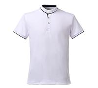 BLESSUME Men's Clergy Polo Shirt with Free Tab Collar Insert for Pastor Preacher Minister (White,L)