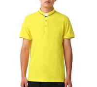 BLESSUME Men's Clergy Polo Shirt with Free Tab Collar Insert for Pastor Preacher Minister (Yellow,L)
