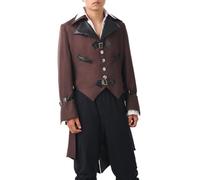 BLESSUME Men's Steampunk Tailcoat Medieval Victorian Jacket Gothic Halloween Costume (L)