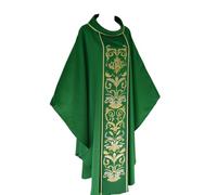 BLESSUME Priest Mass Chasuble Catholic Church Father Liturgical Vestment (Green 1)