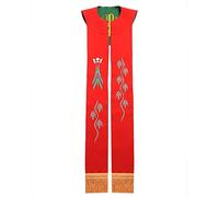 BLESSUME Priest Reversible Stole Embroidered Chasuble Stole White&Purple (Red & Green)
