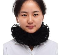 BLESSUME Renaissance Neck Ruffle Lace Collar (15.5'' Black)