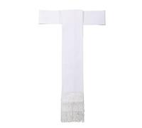 BLESSUME Soutane Roman Clergy Robe priest with belt Cincture waist, white belt only, M