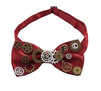 BLESSUME Steampunk Bowtie Gears Cosplay Accessories, One Size (Red)
